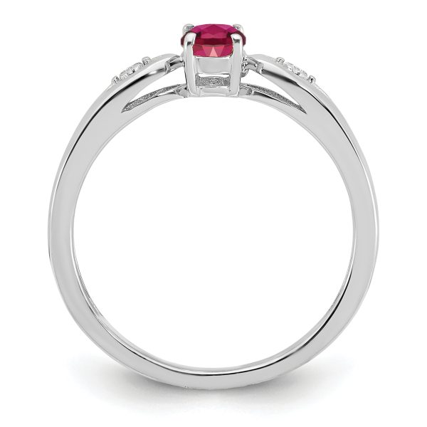 14k White Gold Ruby and Diamond Ring - Image 2