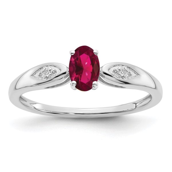 14k White Gold Ruby and Diamond Ring