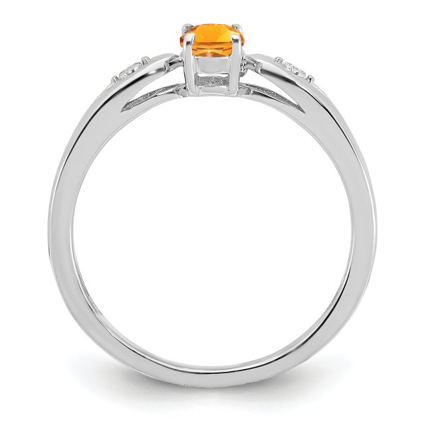 14k White Gold Citrine and Diamond Ring - Image 2