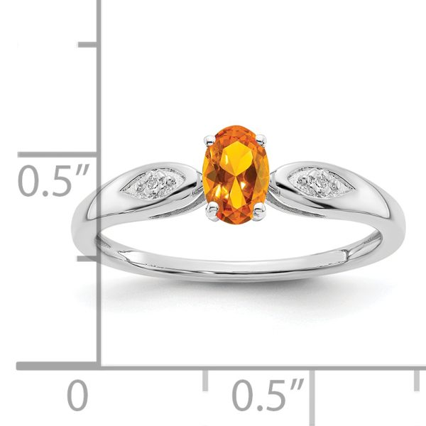 14k White Gold Citrine and Diamond Ring - Image 3