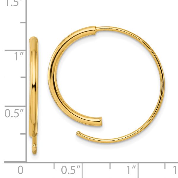 14k Polished Threader Earrings - Image 3