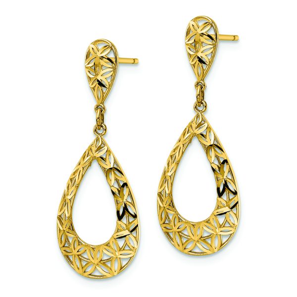 14k D/C Dangle Post Earrings - Image 2