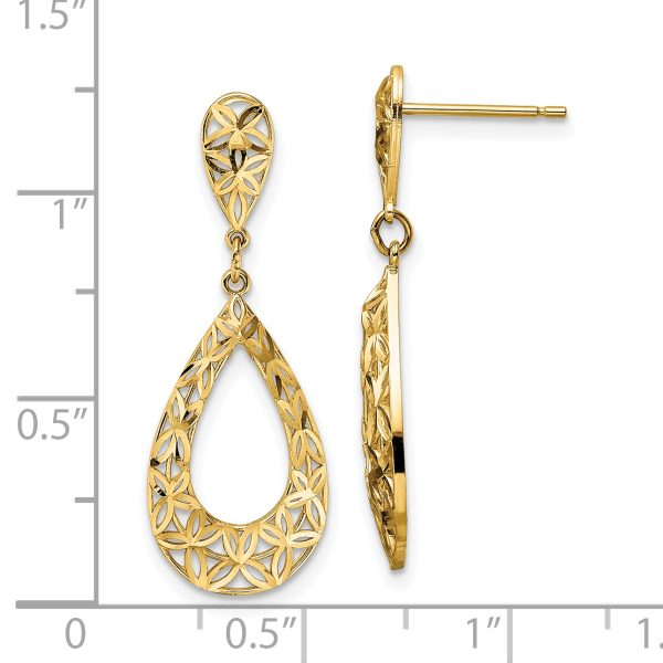 14k D/C Dangle Post Earrings - Image 3
