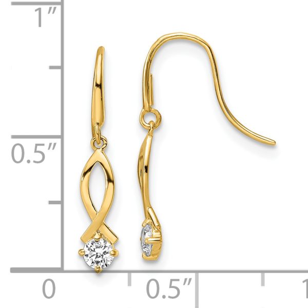 14k CZ Dangle Earrings - Image 3
