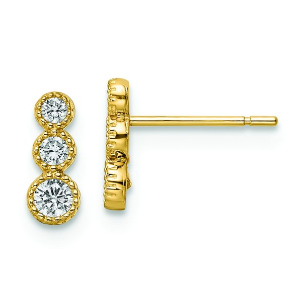 14k CZ Post Earrings