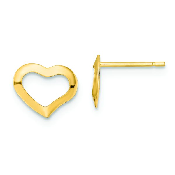 14K Polished Heart Post Earrings