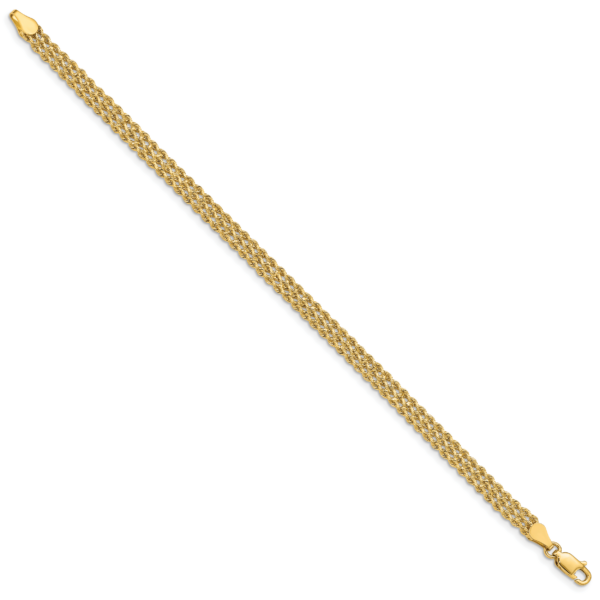 14k 4.5mm Wide Triple Strand Rope Bracelet - Image 2