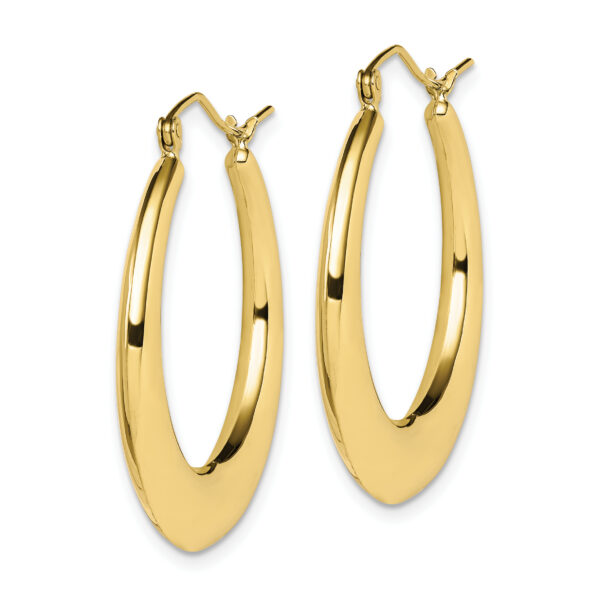 10k Polished Hollow Classic Earrings - Image 2