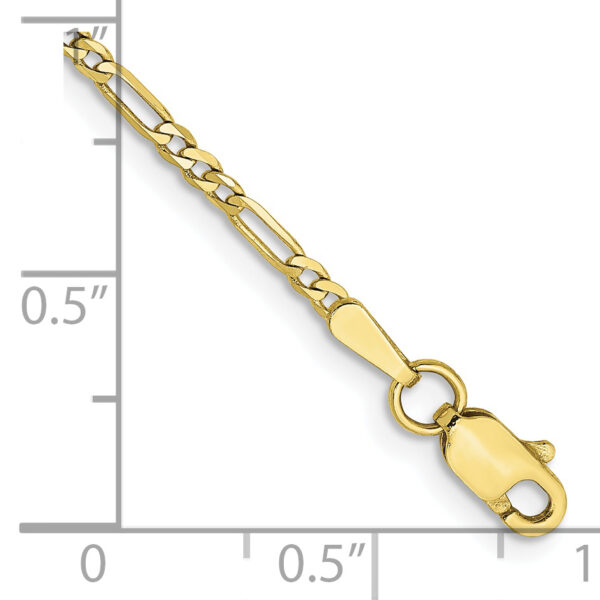 10k 1.75mm Flat Figaro Chain Anklet - Image 2