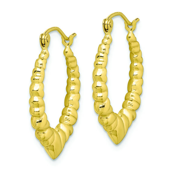 10k Polished Hollow Classic Earrings - Image 2