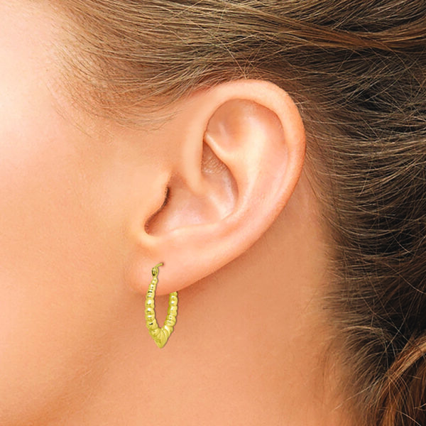 10k Polished Hollow Classic Earrings - Image 3