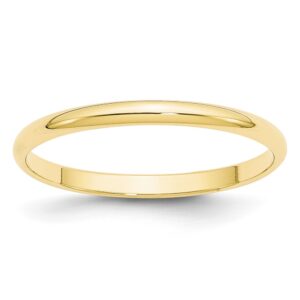 10KY 2mm LTW Half Round Band Size 13