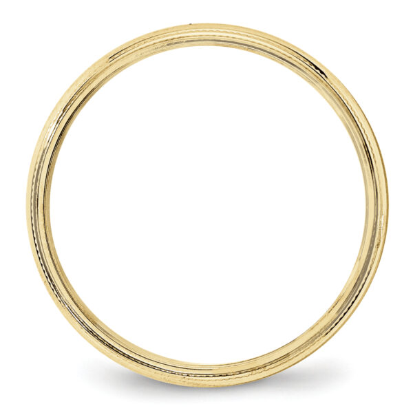 10KY 4mm LTW Milgrain Half Round Band Size 12.5 - Image 2