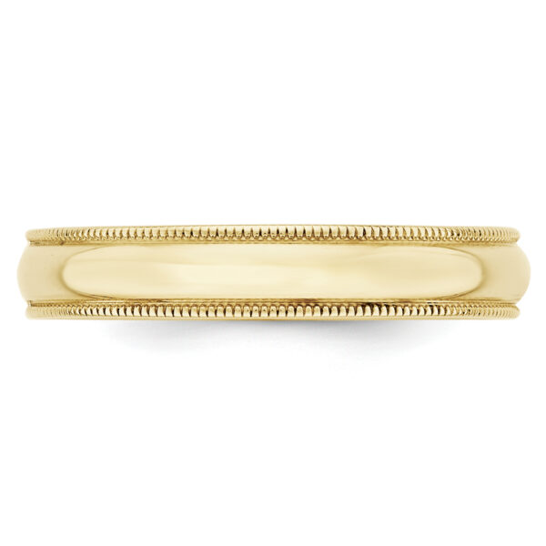 10KY 4mm LTW Milgrain Half Round Band Size 12.5 - Image 3