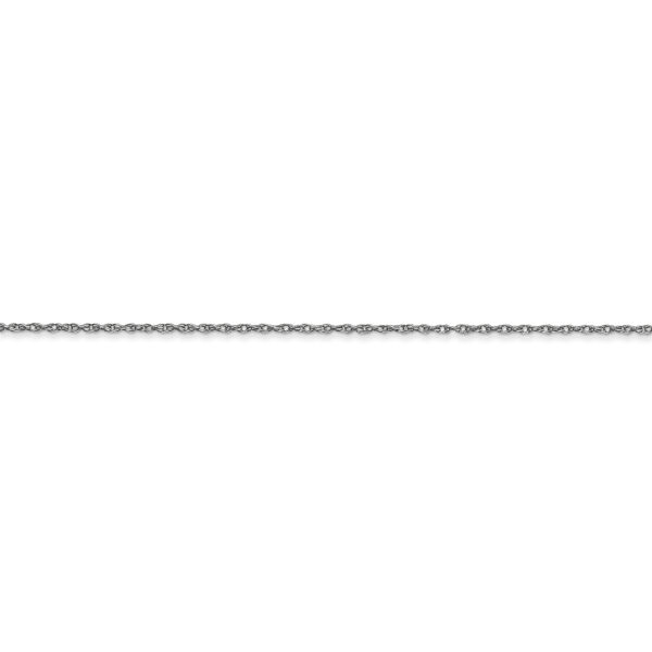 14k White Gold .6 mm Carded Cable Rope Chain - Image 2