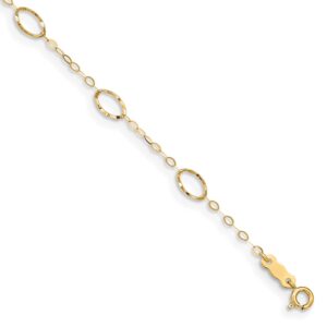 14k Oval Shapes 10in Plus 1in ext Anklet