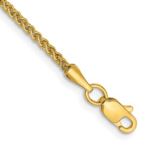 14k 1.55mm Semi-Solid Wheat Chain Anklet