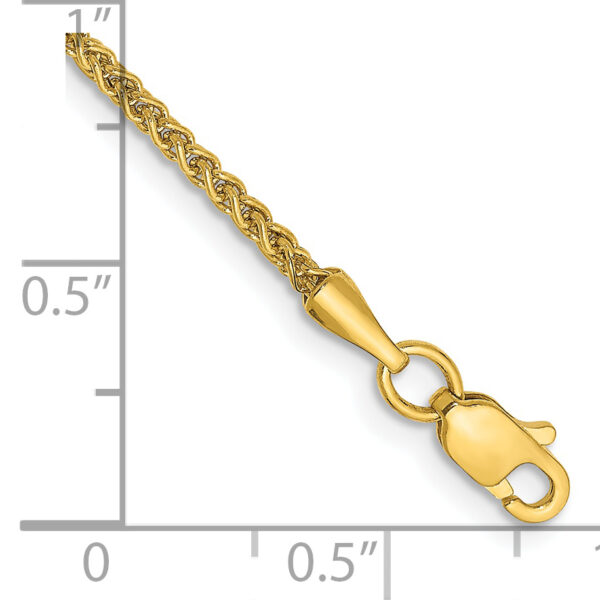 14k 1.55mm Semi-Solid Wheat Chain Anklet - Image 2