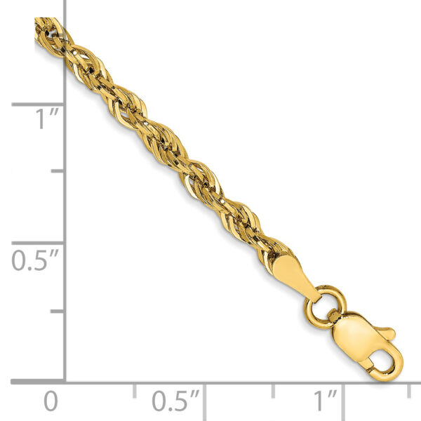 14ky 2.8mm Semi-Solid Rope Chain Anklet - Image 2