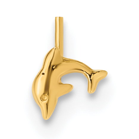 14K 22 Gauge Dolphin Nose Ring Body Jewelry - Image 4