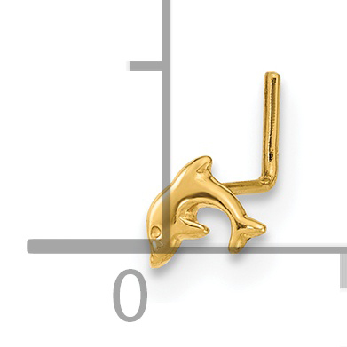 14K 22 Gauge Dolphin Nose Ring Body Jewelry - Image 3