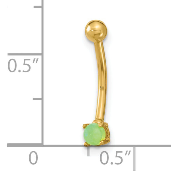 14K 16 Gauge with Green CZ Eyebrow Ring Body Jewelry - Image 3