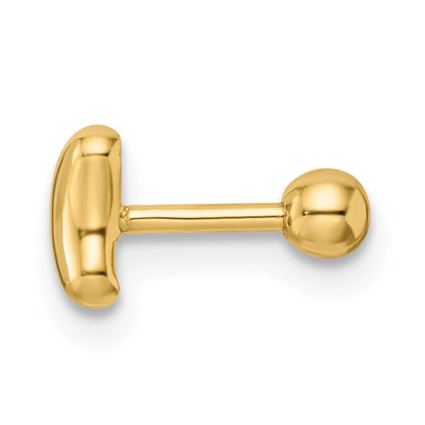 14k 18 Gauge Crescent Moon Labret Stud - Image 2