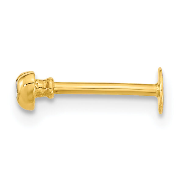 14K 18 Gauge CZ Heart Labret/Face Body Jewelry - Image 2