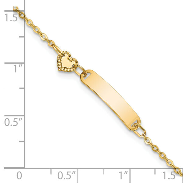 14K Polished ID with Heart Childrens Bracelet - Image 3