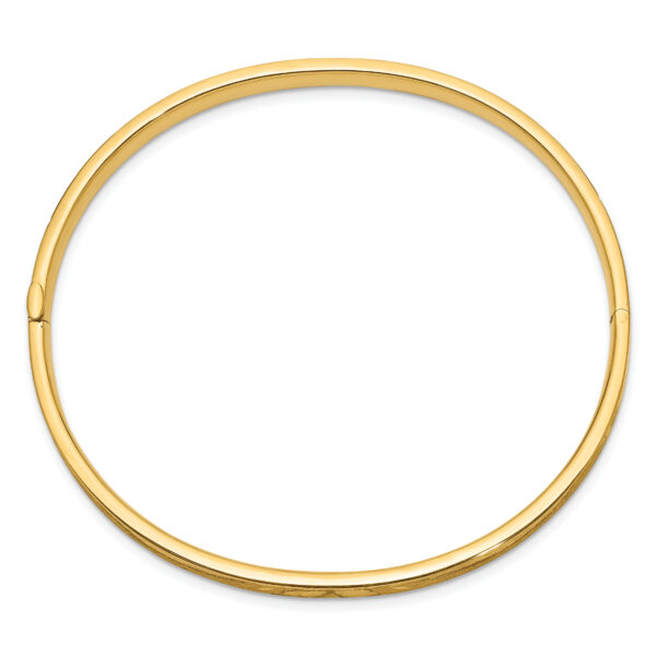 14k 3/16 Oversize Diamond-cut Concave Hinged Bangle Bracelet - Image 2