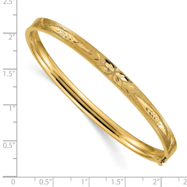 14k 3/16 Oversize Diamond-cut Concave Hinged Bangle Bracelet - Image 3