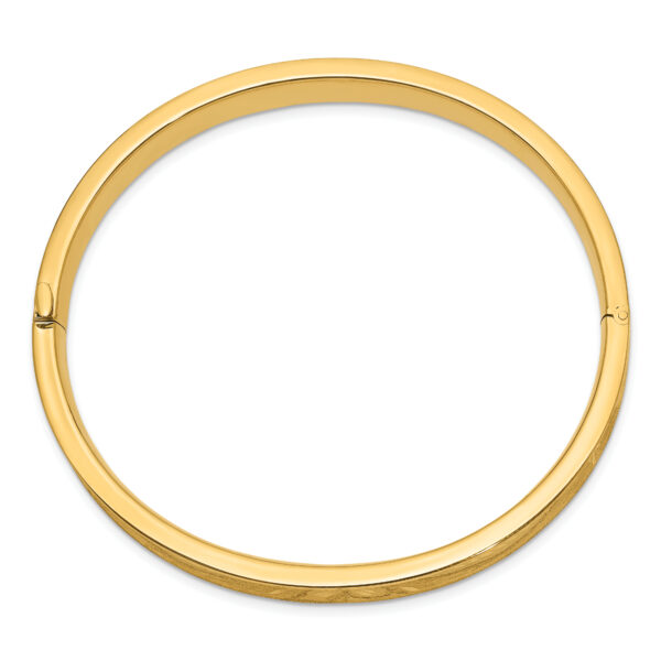 14k 5/16 Oversize Diamond-cut Concave Hinged Bangle Bracelet - Image 2