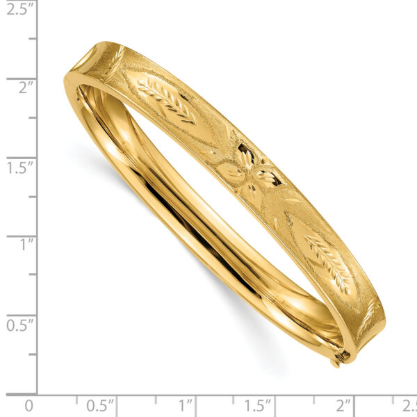 14k 5/16 Oversize Diamond-cut Concave Hinged Bangle Bracelet - Image 3