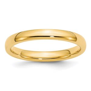 14KY 3mm Standard Comfort Fit Wedding Band Size 12
