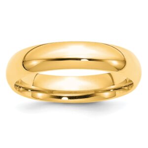 14KY 5mm Standard Comfort Fit Wedding Band Size 9.5