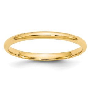 14KY 2mm LTW Comfort Fit Band Size 10