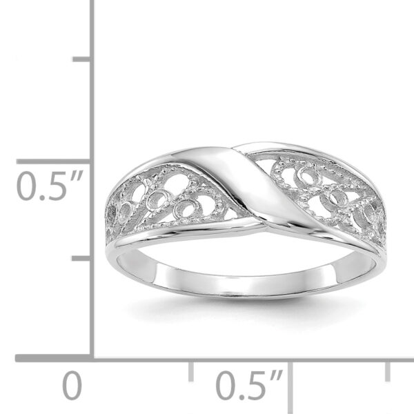 14k White Gold Filigree Ring - Image 2