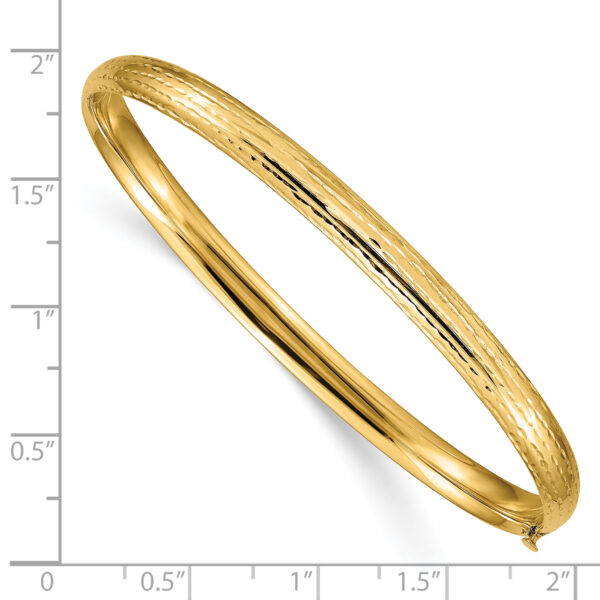 14k 3/16 Diamond-cut Fancy Hinged Bangle Bracelet - Image 3