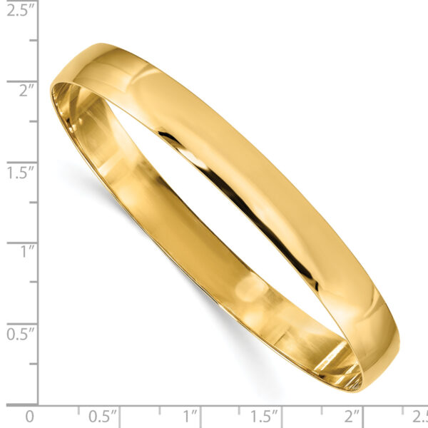 14k 8mm Solid Polished Half-Round Slip-On Bangle - Image 3