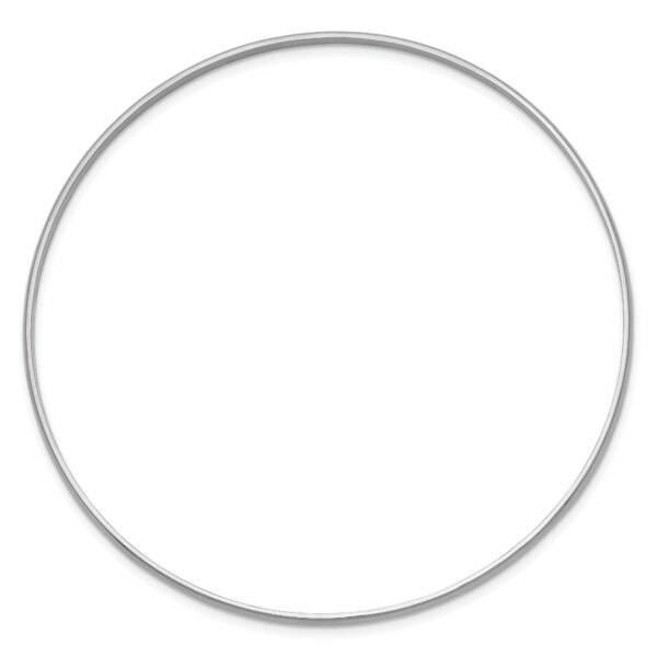14k White Gold 2mm Solid Polished Half-Round Slip-On Bangle - Image 2