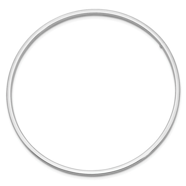 14k White Gold 3mm Polished Square Tube Slip-on Bangle - Image 2