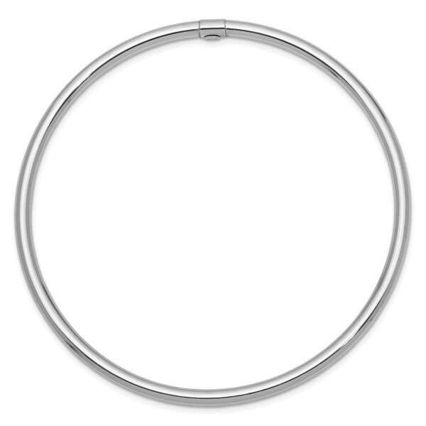 14k White Gold 3mm Polished Round Tube Slip-on Bangle - Image 2