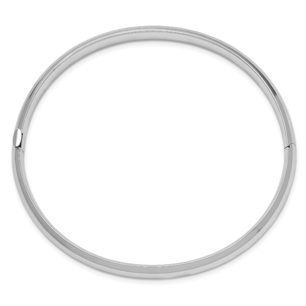 14k White Gold High Polished 6.00mm Hinged Bangle - Image 2