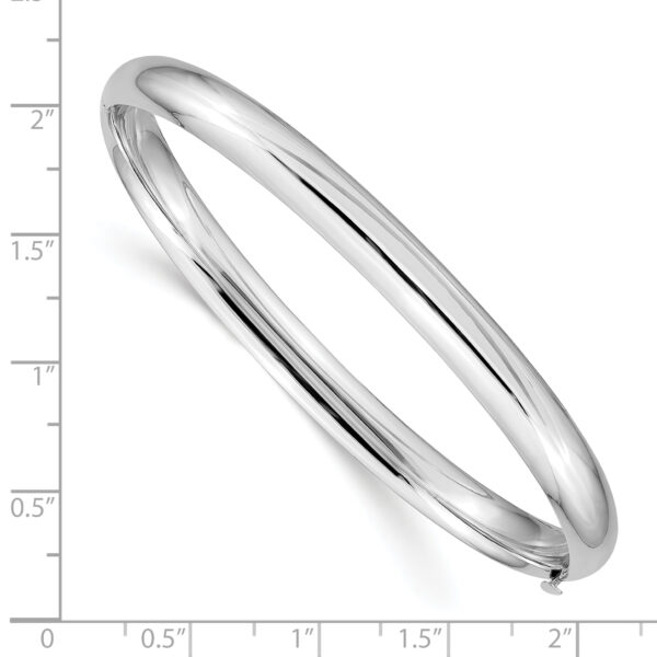14k White Gold High Polished 6.00mm Hinged Bangle - Image 3
