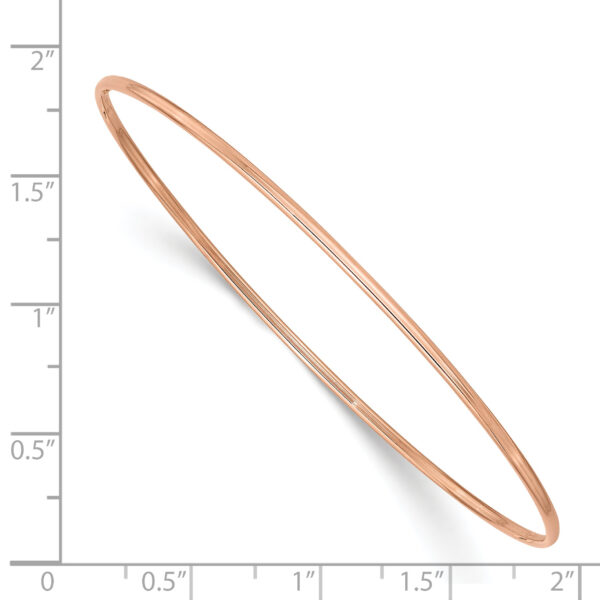 14k 1.5mm Rose Gold Polished Slip-on Bangle Bracelet - Image 3