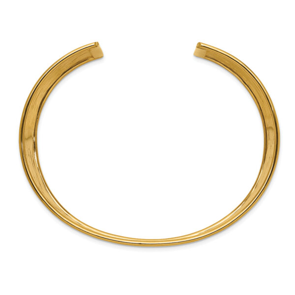 14k 37mm Hammered Polished Cuff Bangle - Image 2