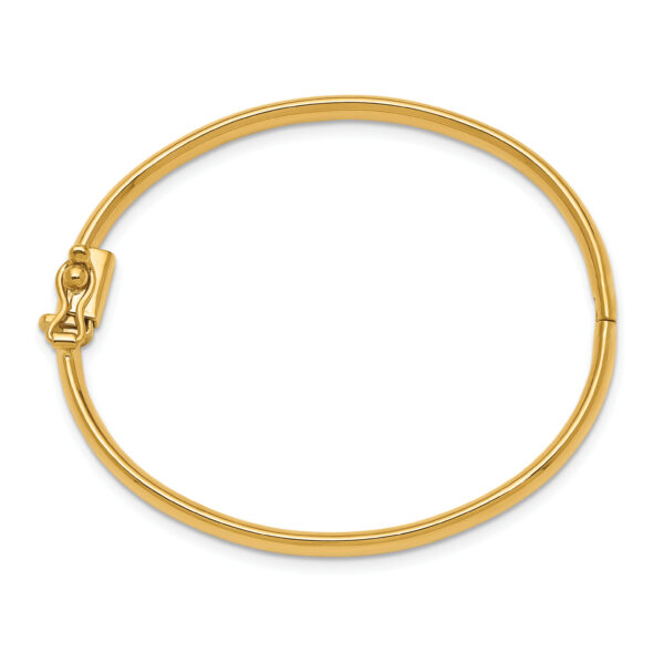 14k Polished Hinged Safety Clasp Baby Bangle - Image 2
