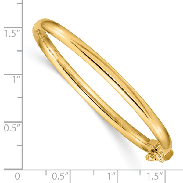 14k Polished Hinged Safety Clasp Baby Bangle - Image 3