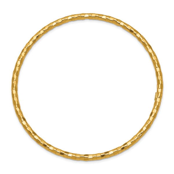 14k Polished Textured Slip-on Bangle Bracelet - Image 3