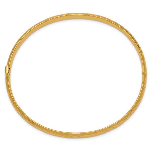 14k 3/16 Textured Hinged Bangle - Image 2
